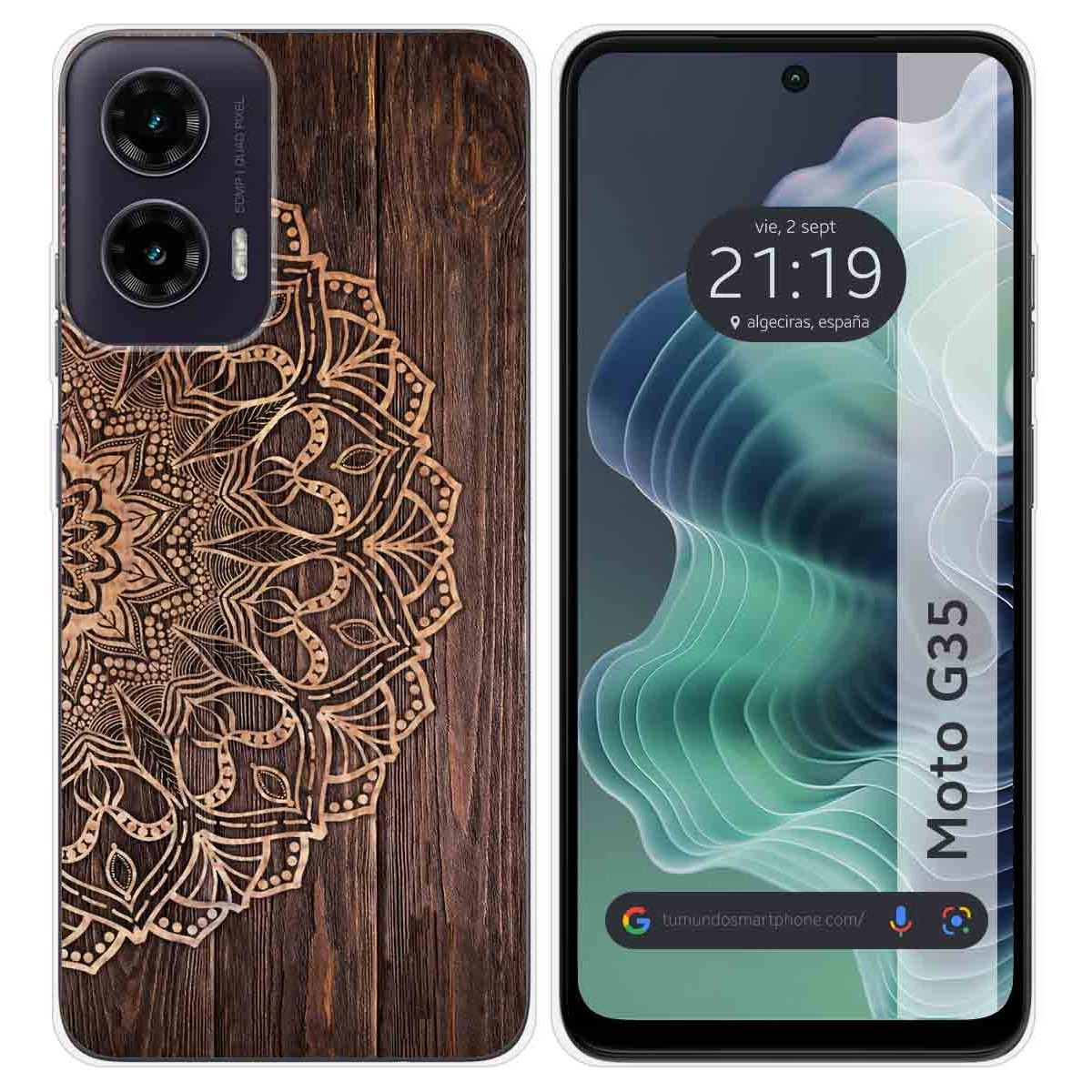 Funda Silicona para Motorola Moto G35 5G diseño Madera 06 Dibujos