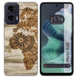 Funda Silicona para Motorola Moto G35 5G diseño Madera 07 Dibujos