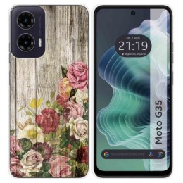 Funda Silicona para Motorola Moto G35 5G diseño Madera 08 Dibujos