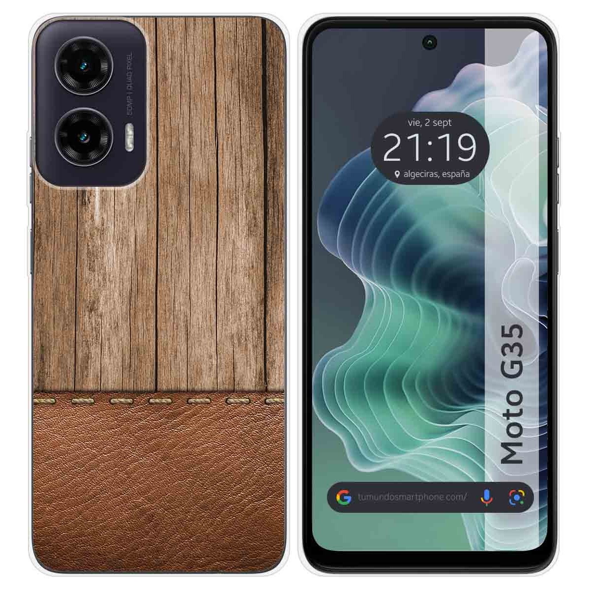 Funda Silicona para Motorola Moto G35 5G diseño Madera 09 Dibujos