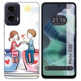 Funda Silicona para Motorola Moto G35 5G diseño Café Dibujos