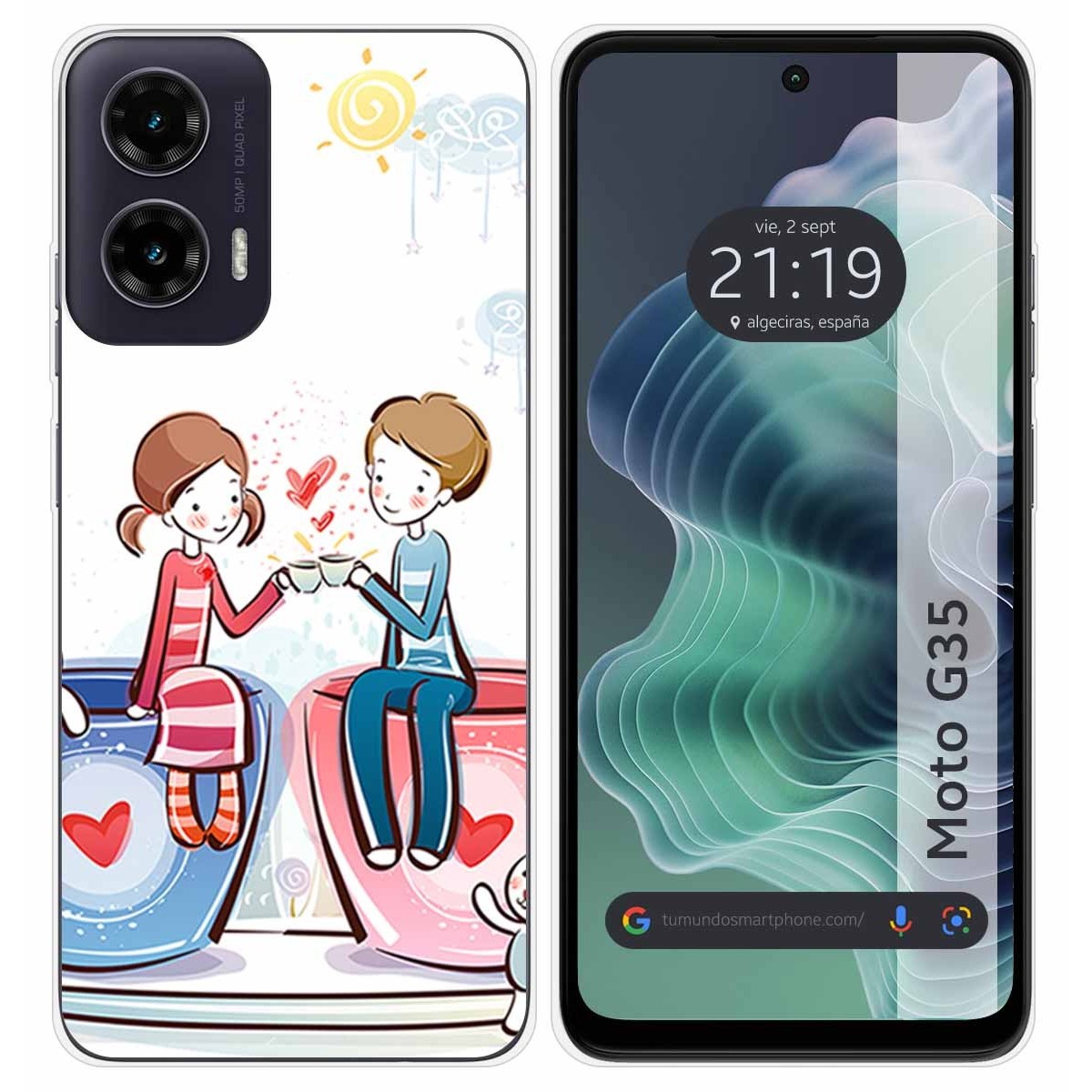 Funda Silicona para Motorola Moto G35 5G diseño Café Dibujos