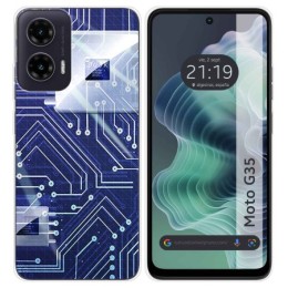 Funda Silicona para Motorola Moto G35 5G diseño Circuito Dibujos