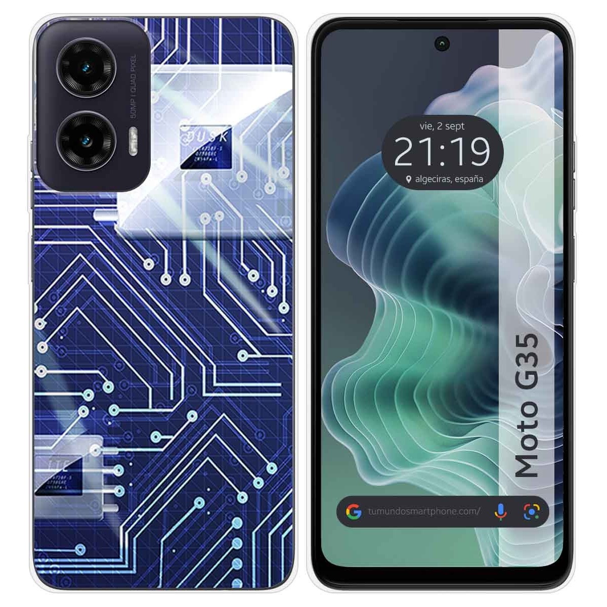 Funda Silicona para Motorola Moto G35 5G diseño Circuito Dibujos