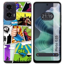 Funda Silicona para Motorola Moto G35 5G diseño Comic Dibujos