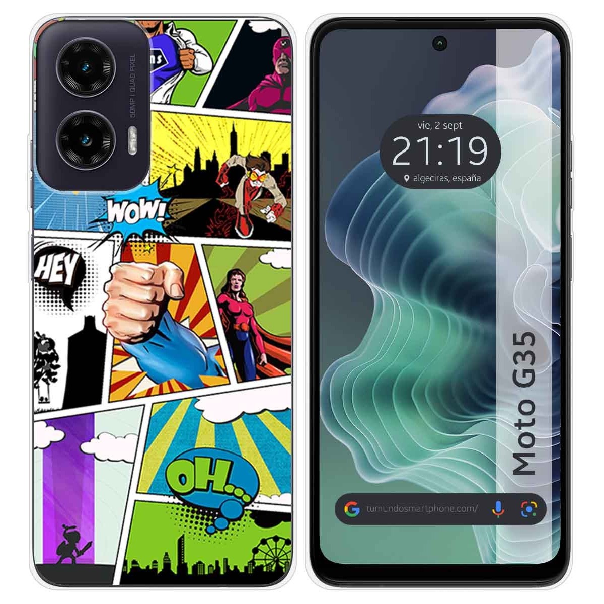 Funda Silicona para Motorola Moto G35 5G diseño Comic Dibujos