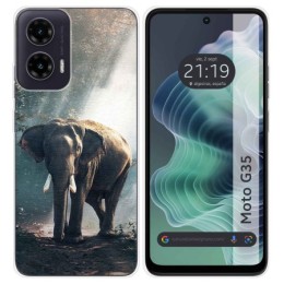 Funda Silicona para Motorola Moto G35 5G diseño Elefante Dibujos