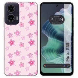 Funda Silicona para Motorola Moto G35 5G diseño Flores Dibujos