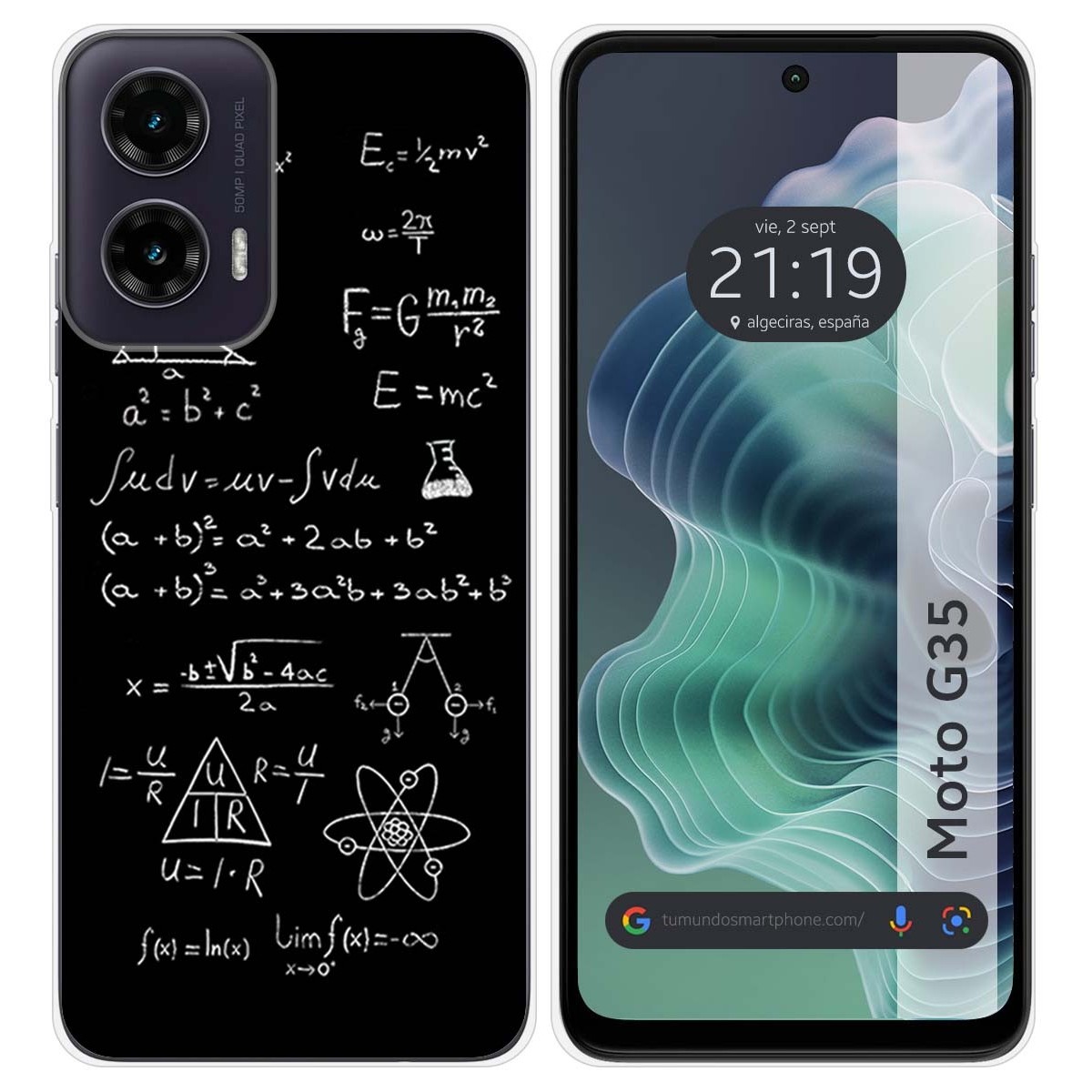 Funda Silicona para Motorola Moto G35 5G diseño Formulas Dibujos