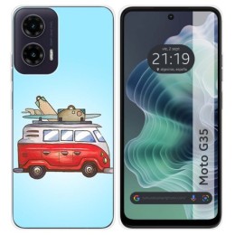 Funda Silicona para Motorola Moto G35 5G diseño Furgoneta Dibujos