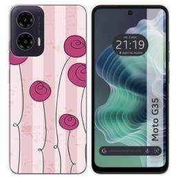 Funda Silicona para Motorola Moto G35 5G diseño Flores Vintage Dibujos