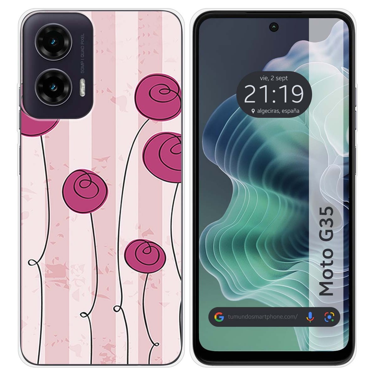 Funda Silicona para Motorola Moto G35 5G diseño Flores Vintage Dibujos