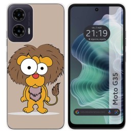 Funda Silicona para Motorola Moto G35 5G diseño Leon Dibujos