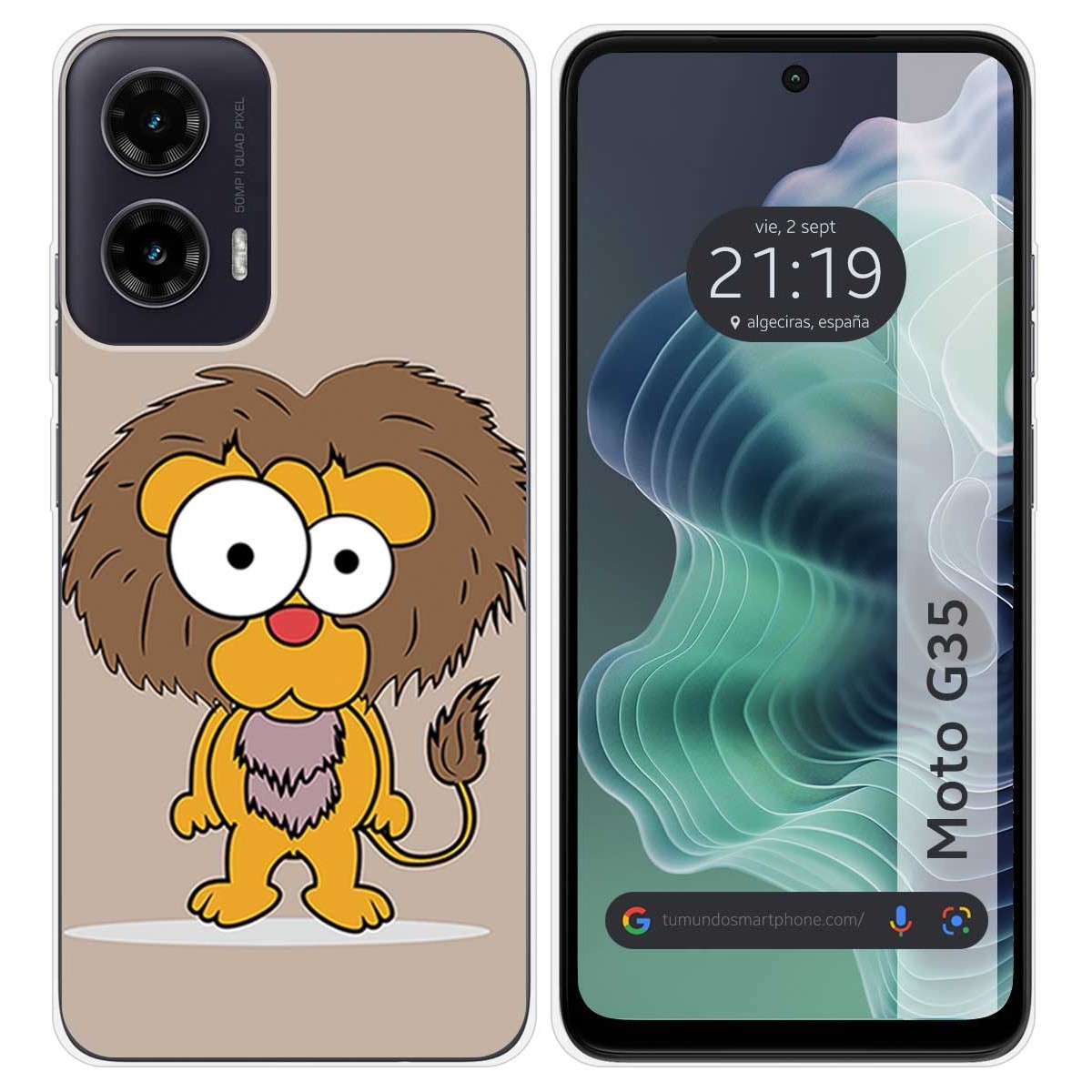 Funda Silicona para Motorola Moto G35 5G diseño Leon Dibujos