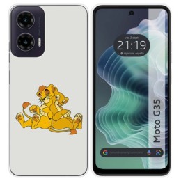 Funda Silicona para Motorola Moto G35 5G diseño Leones Dibujos