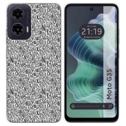 Funda Silicona para Motorola Moto G35 5G diseño Letras Dibujos