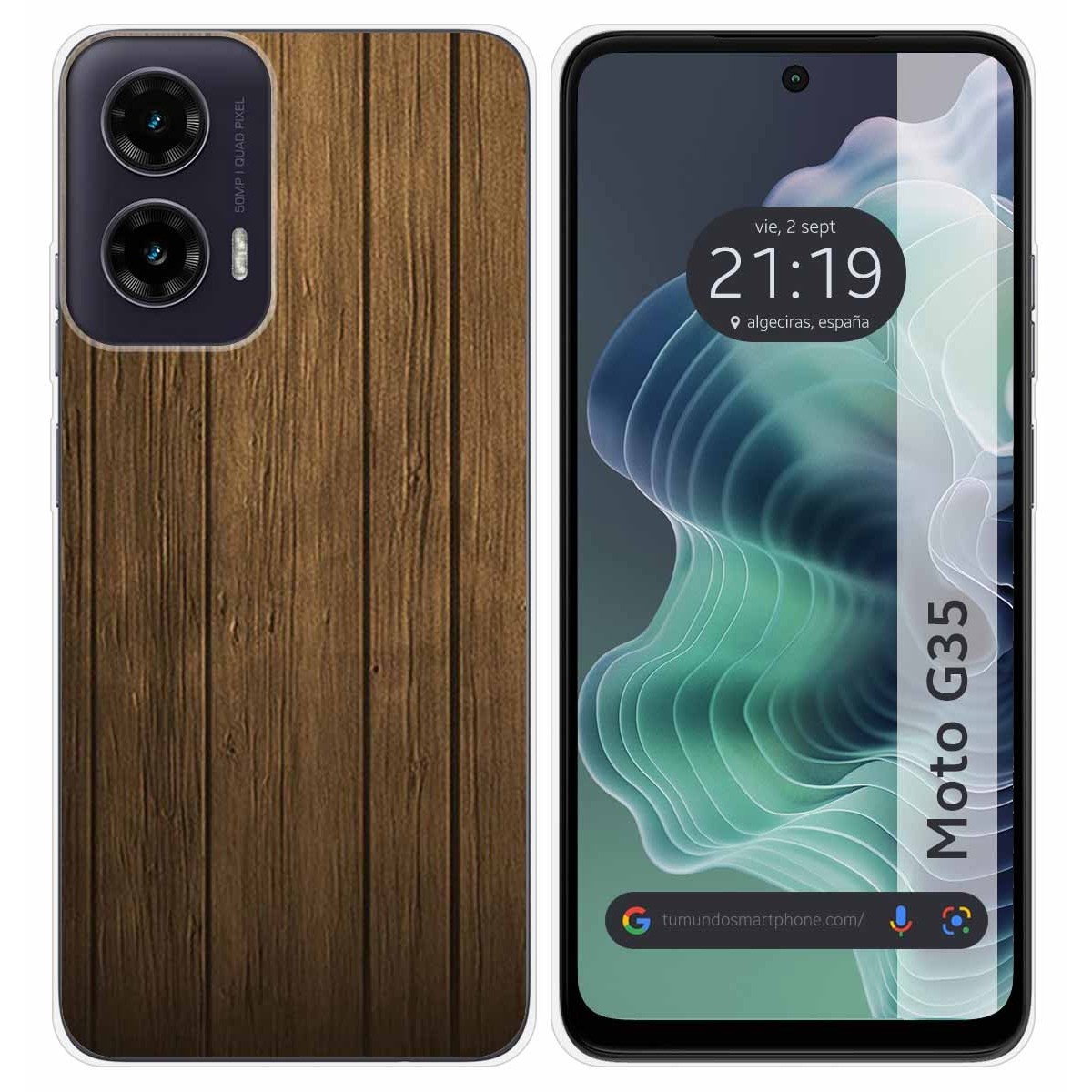 Funda Silicona para Motorola Moto G35 5G diseño Madera Dibujos