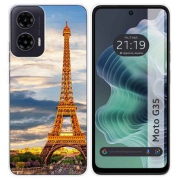 Funda Silicona para Motorola Moto G35 5G diseño Paris Dibujos