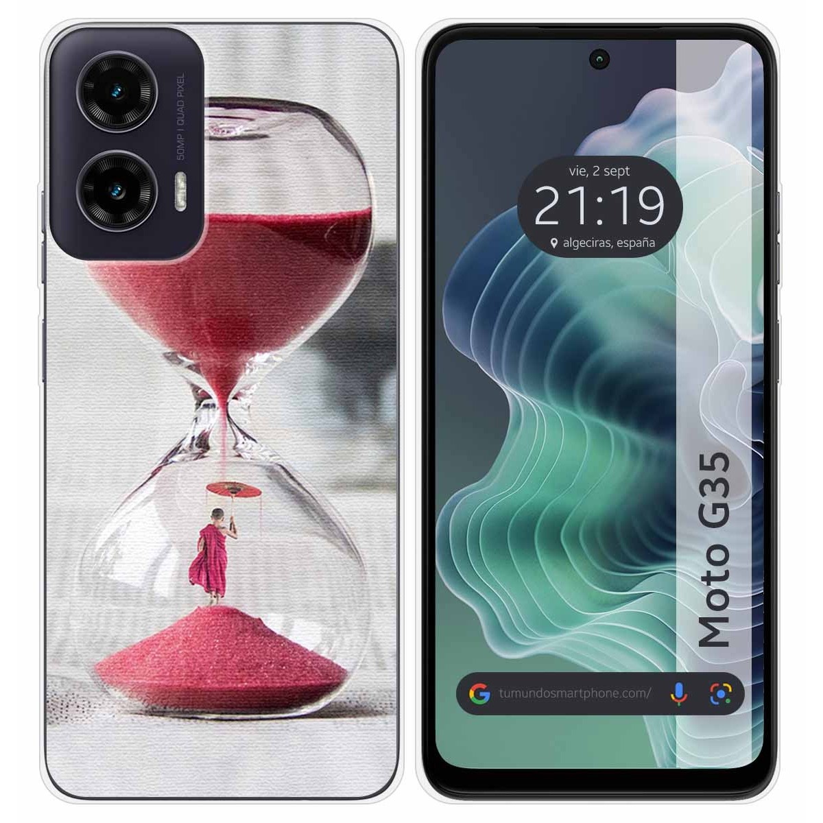 Funda Silicona para Motorola Moto G35 5G diseño Reloj Dibujos