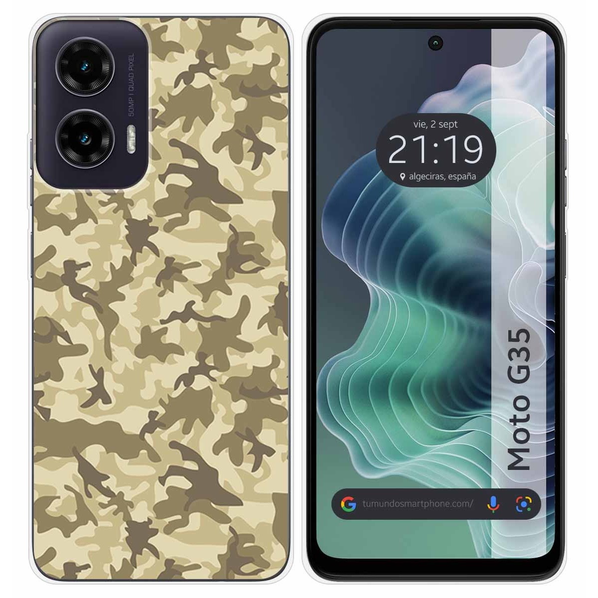 Funda Silicona para Motorola Moto G35 5G diseño Sand Camuflaje Dibujos