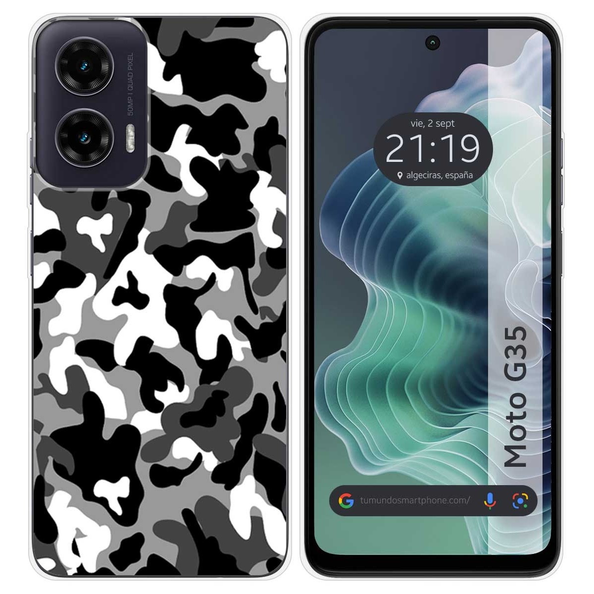 Funda Silicona para Motorola Moto G35 5G diseño Snow Camuflaje Dibujos