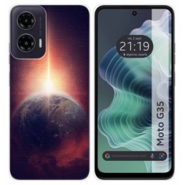 Funda Silicona para Motorola Moto G35 5G diseño Tierra Dibujos