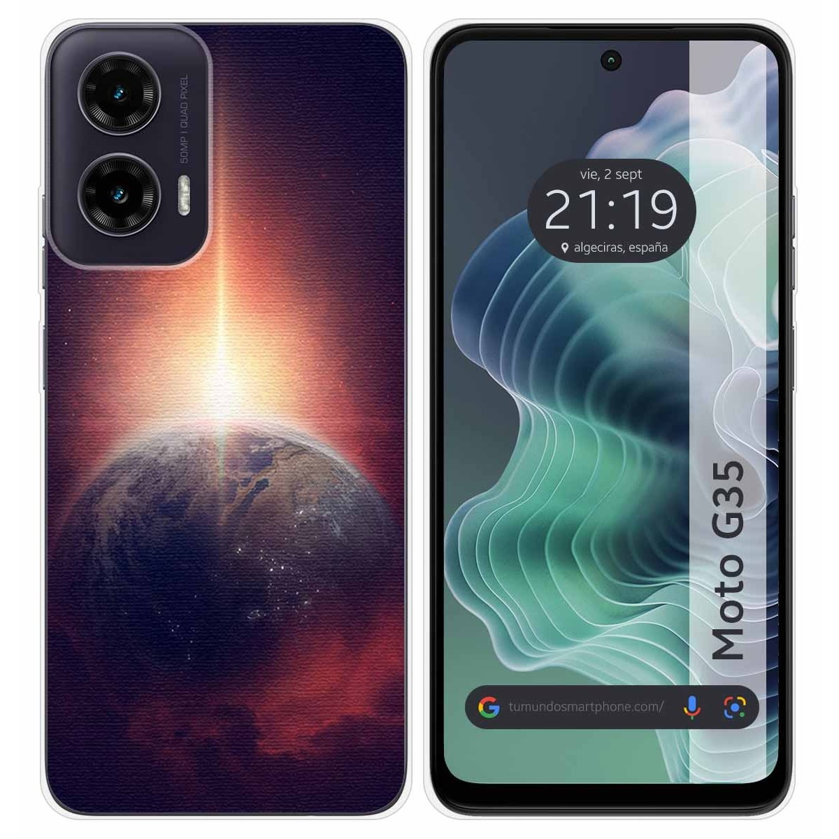 Funda Silicona para Motorola Moto G35 5G diseño Tierra Dibujos