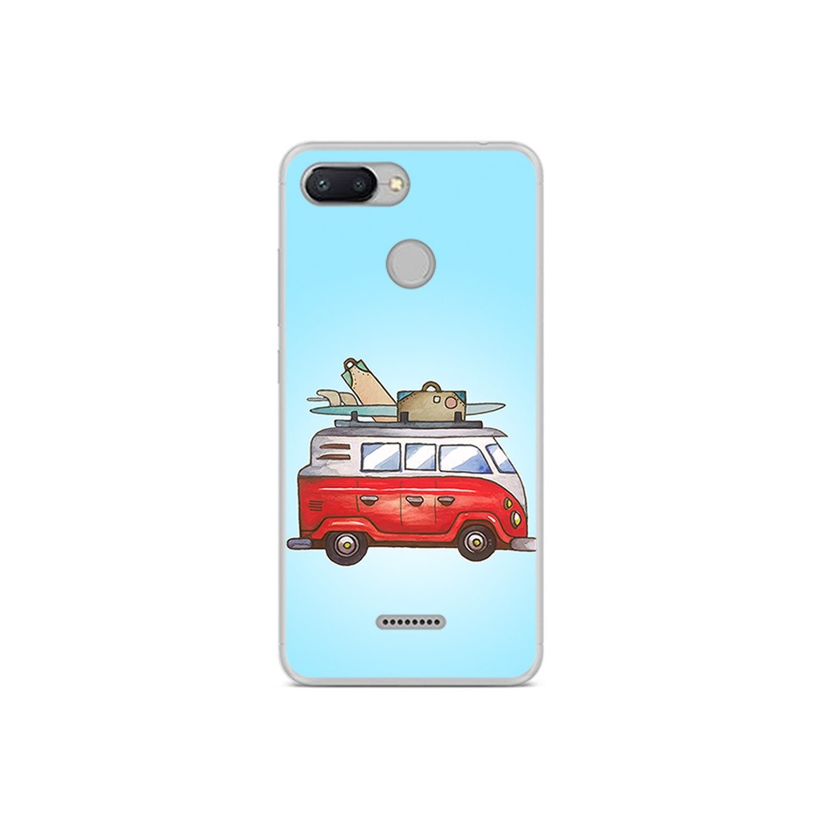 Funda Gel Tpu para Xiaomi Redmi 6 Diseño Furgoneta Dibujos
