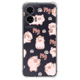 Funda Silicona Antigolpes para Motorola Moto G35 5G diseño Cerdos Dibujos