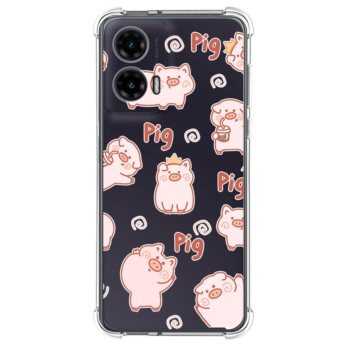 Funda Silicona Antigolpes para Motorola Moto G35 5G diseño Cerdos Dibujos