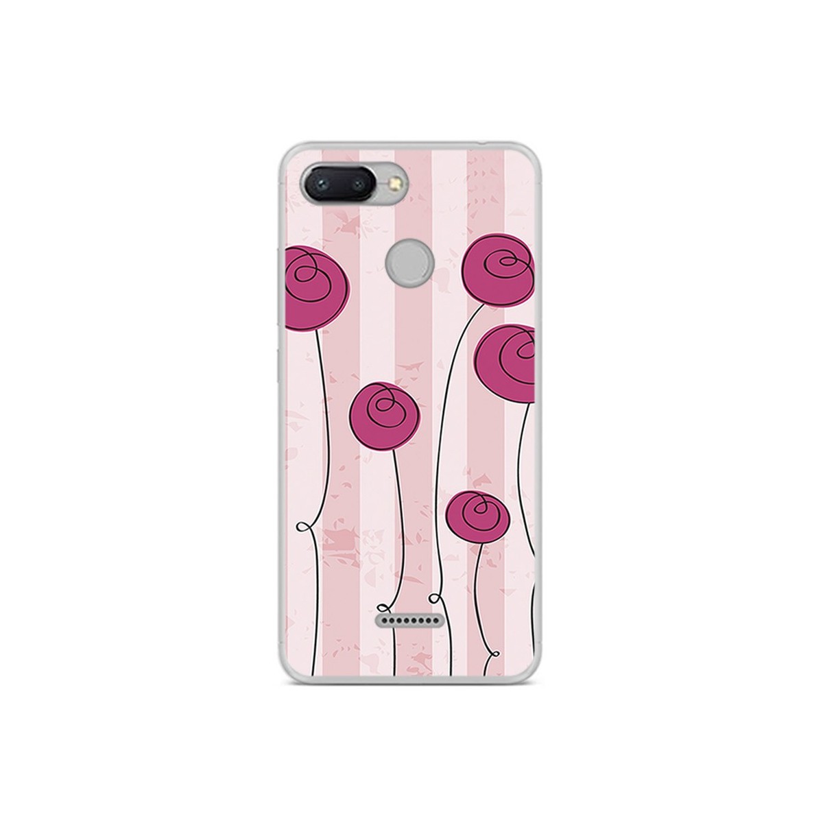 Funda Gel Tpu para Xiaomi Redmi 6 Diseño Flores Vintage Dibujos