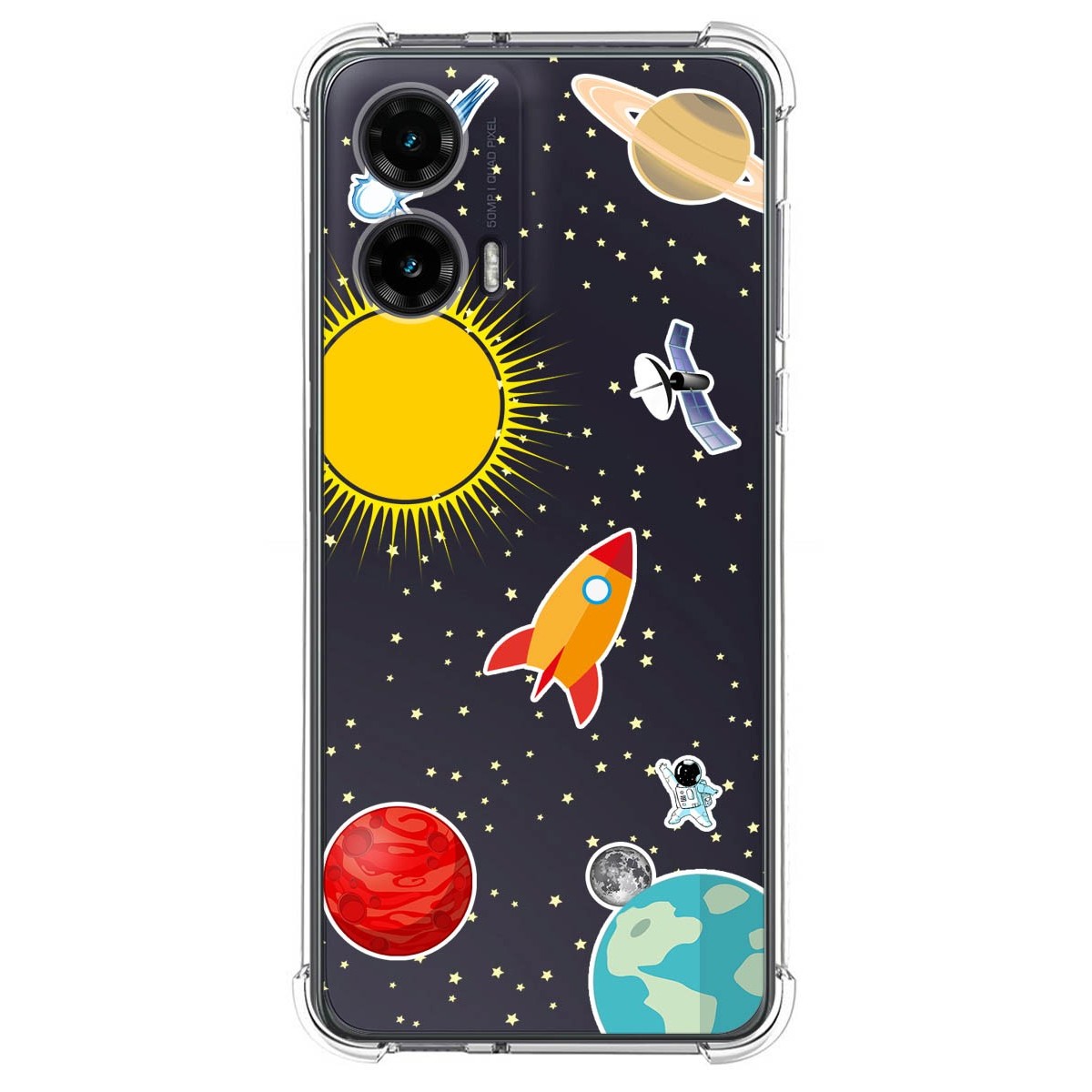 Funda Silicona Antigolpes para Motorola Moto G35 5G diseño Espacio Dibujos