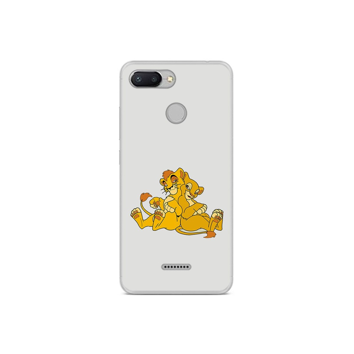 Funda Gel Tpu para Xiaomi Redmi 6 Diseño Leones Dibujos