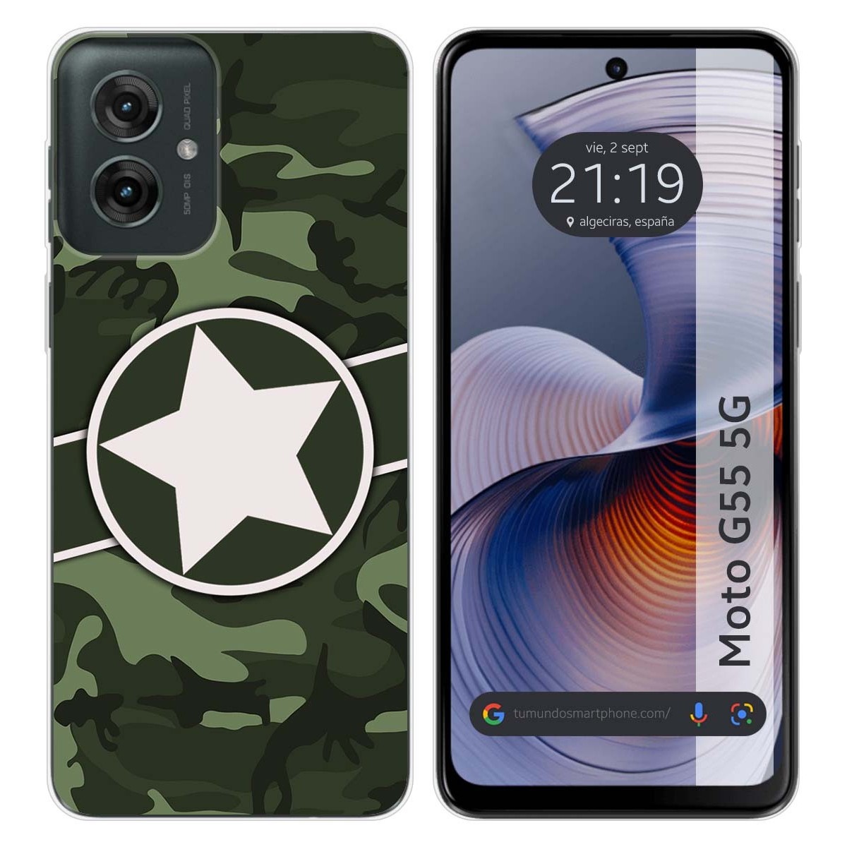 Funda Silicona para Motorola Moto G55 5G diseño Camuflaje 01 Dibujos