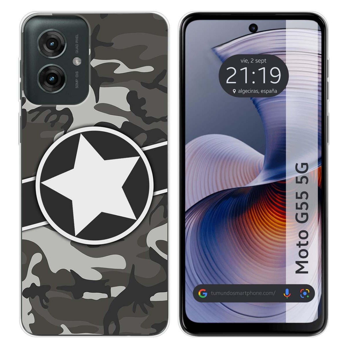 Funda Silicona para Motorola Moto G55 5G diseño Camuflaje 02 Dibujos