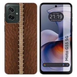 Funda Silicona para Motorola Moto G55 5G diseño Cuero 01 Dibujos