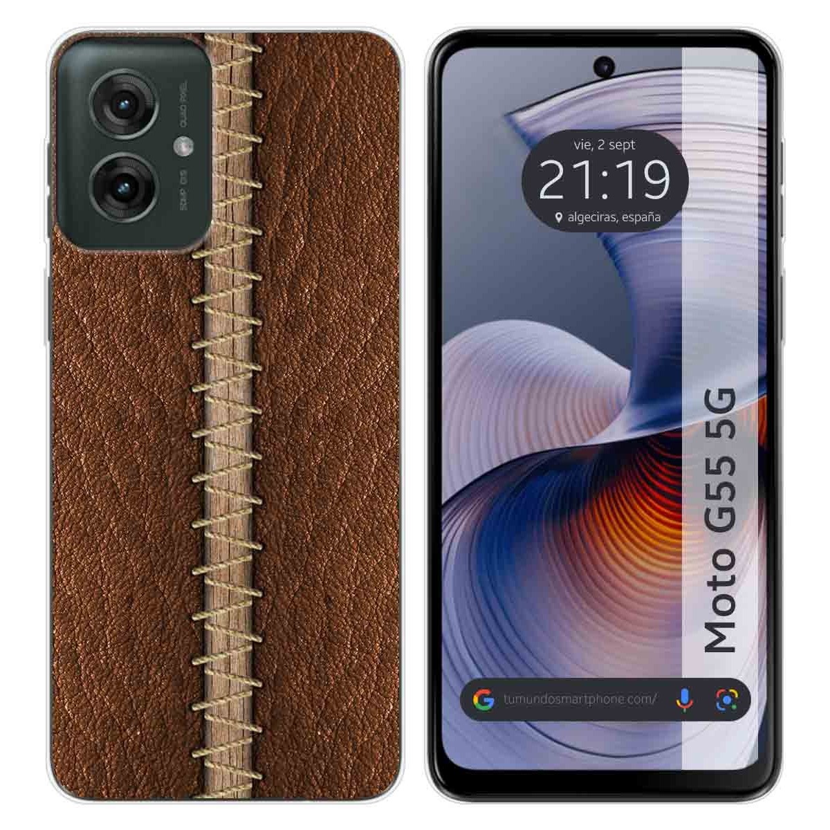 Funda Silicona para Motorola Moto G55 5G diseño Cuero 01 Dibujos