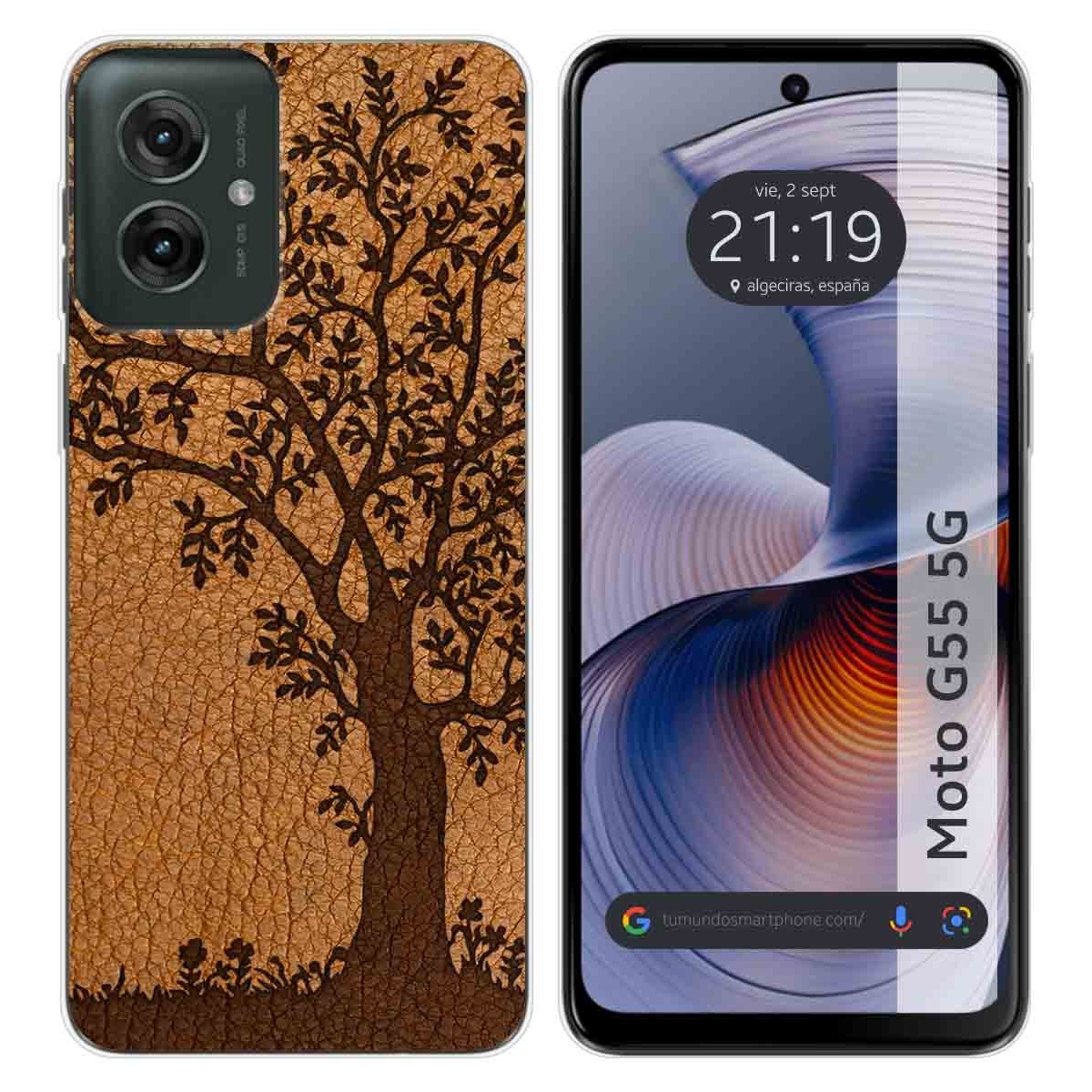 Funda Silicona para Motorola Moto G55 5G diseño Cuero 03 Dibujos