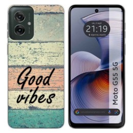 Funda Silicona para Motorola Moto G55 5G diseño Madera 01 Dibujos