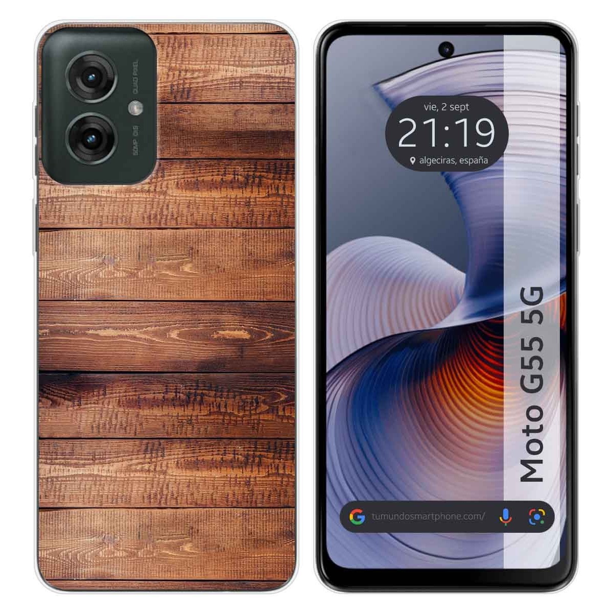 Funda Silicona para Motorola Moto G55 5G diseño Madera 02 Dibujos