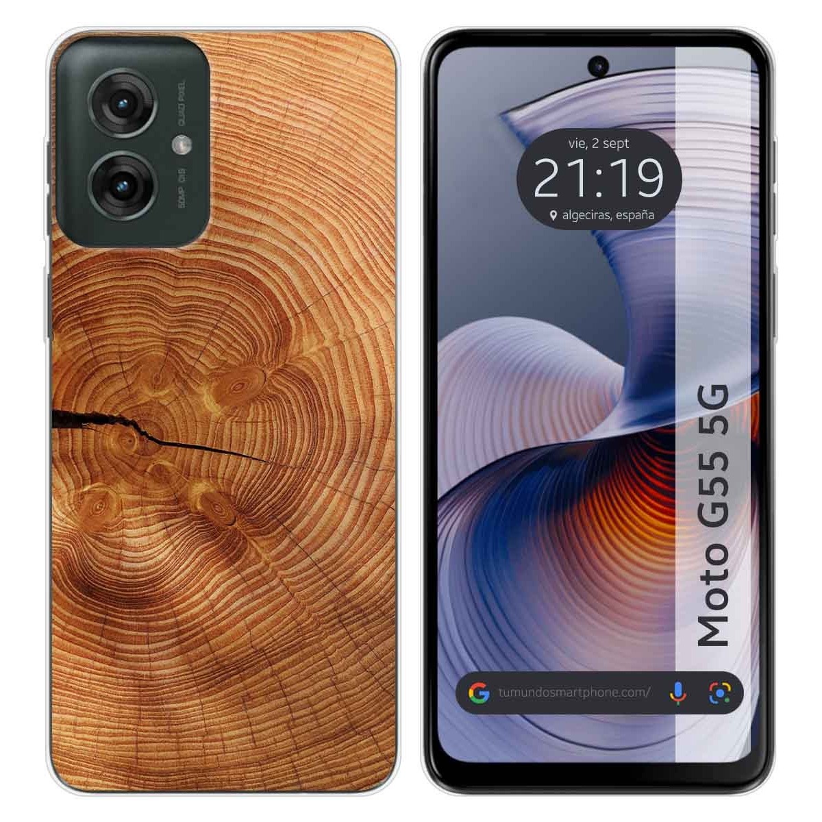 Funda Silicona para Motorola Moto G55 5G diseño Madera 04 Dibujos