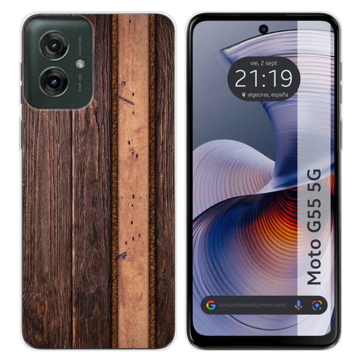 Funda Silicona para Motorola Moto G55 5G diseño Madera 05 Dibujos