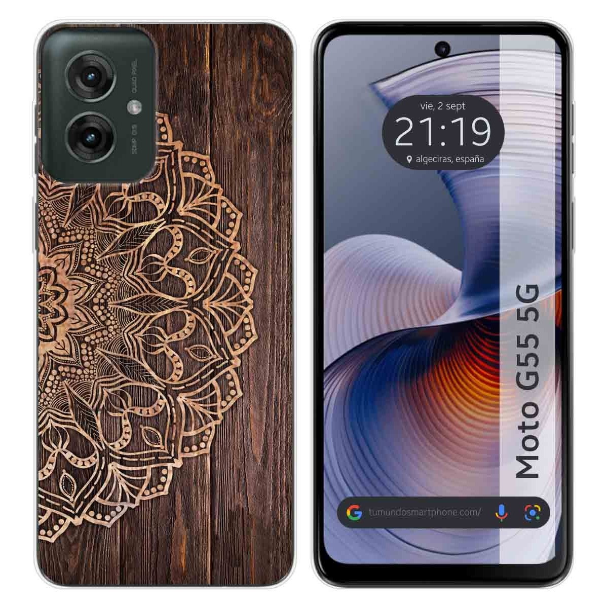 Funda Silicona para Motorola Moto G55 5G diseño Madera 06 Dibujos