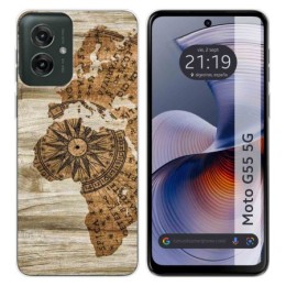 Funda Silicona para Motorola Moto G55 5G diseño Madera 07 Dibujos