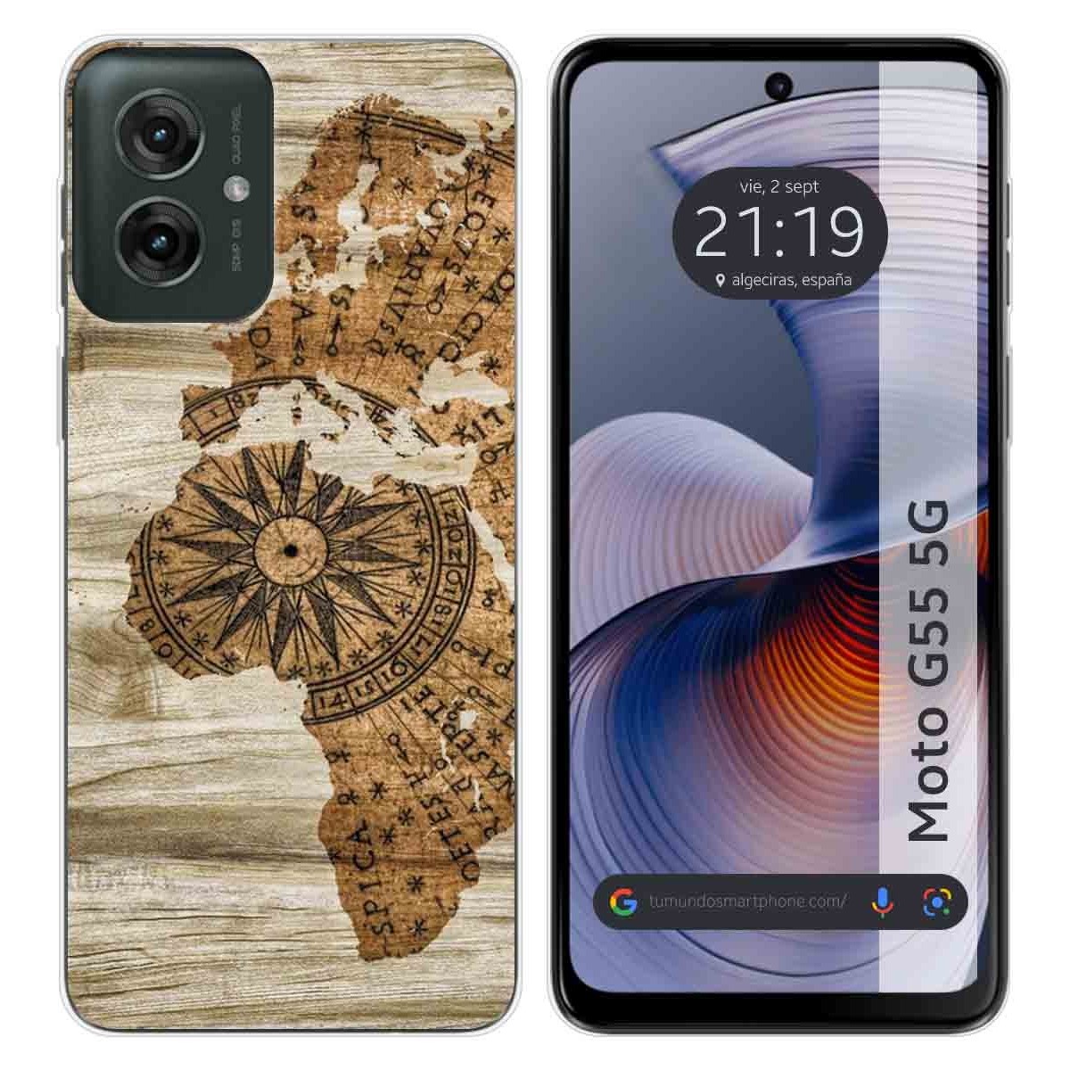 Funda Silicona para Motorola Moto G55 5G diseño Madera 07 Dibujos