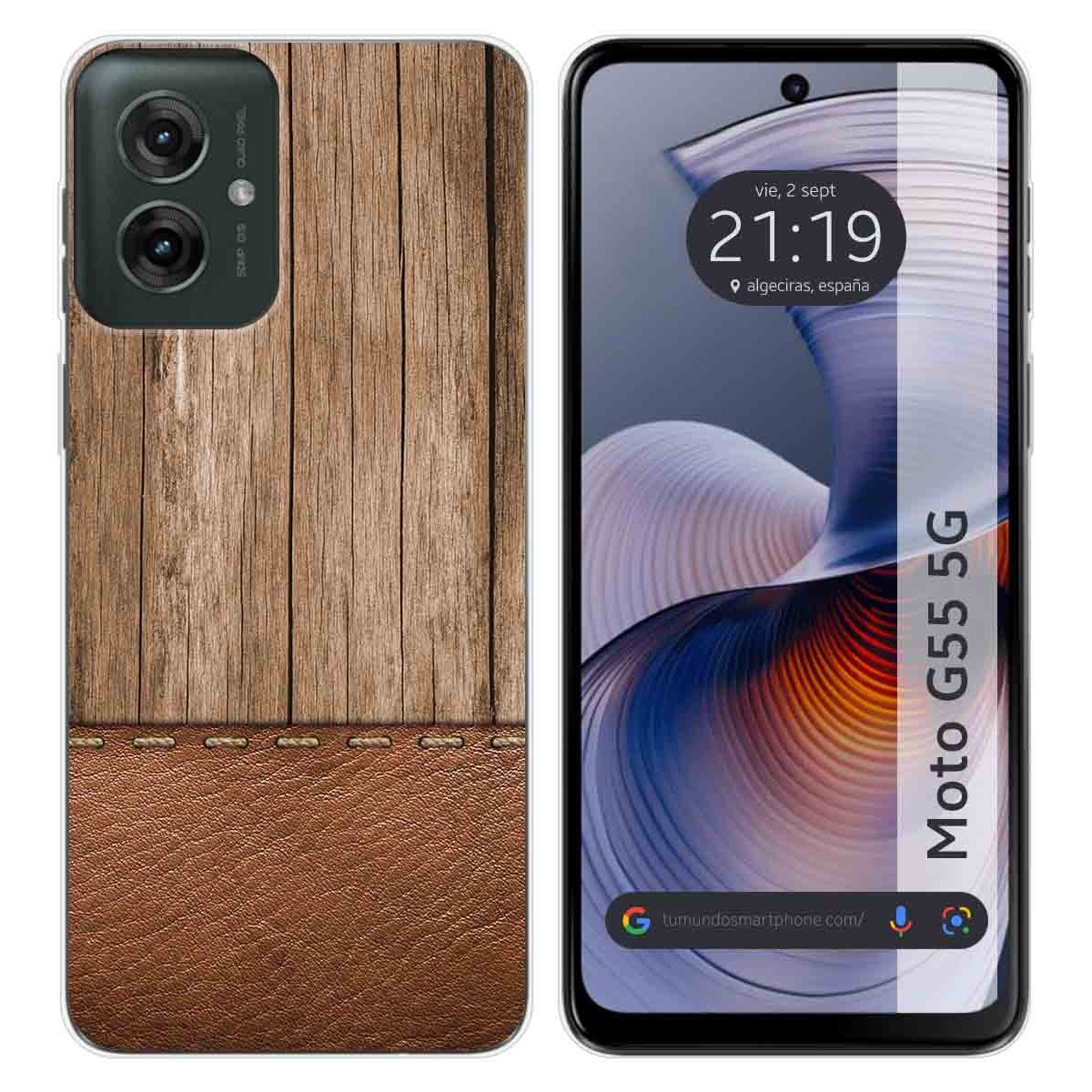 Funda Silicona para Motorola Moto G55 5G diseño Madera 09 Dibujos