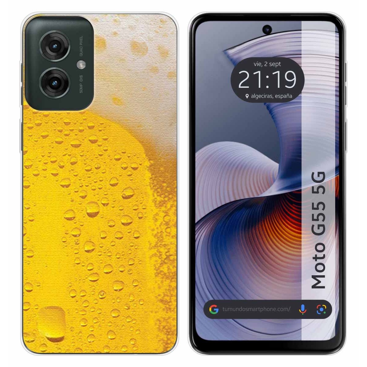 Funda Silicona para Motorola Moto G55 5G diseño Cerveza Dibujos
