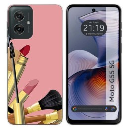 Funda Silicona para Motorola Moto G55 5G diseño Brochas Dibujos