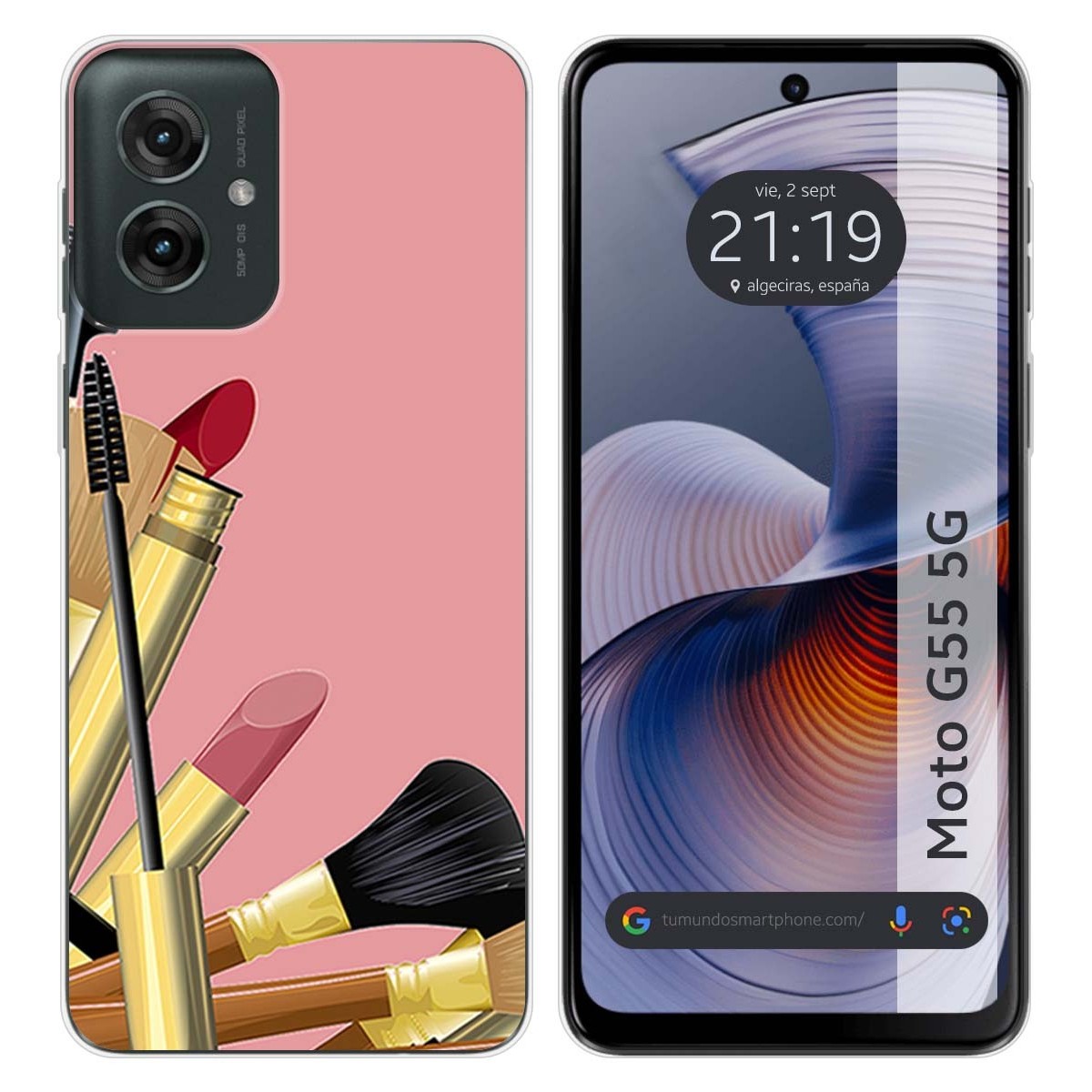 Funda Silicona para Motorola Moto G55 5G diseño Brochas Dibujos