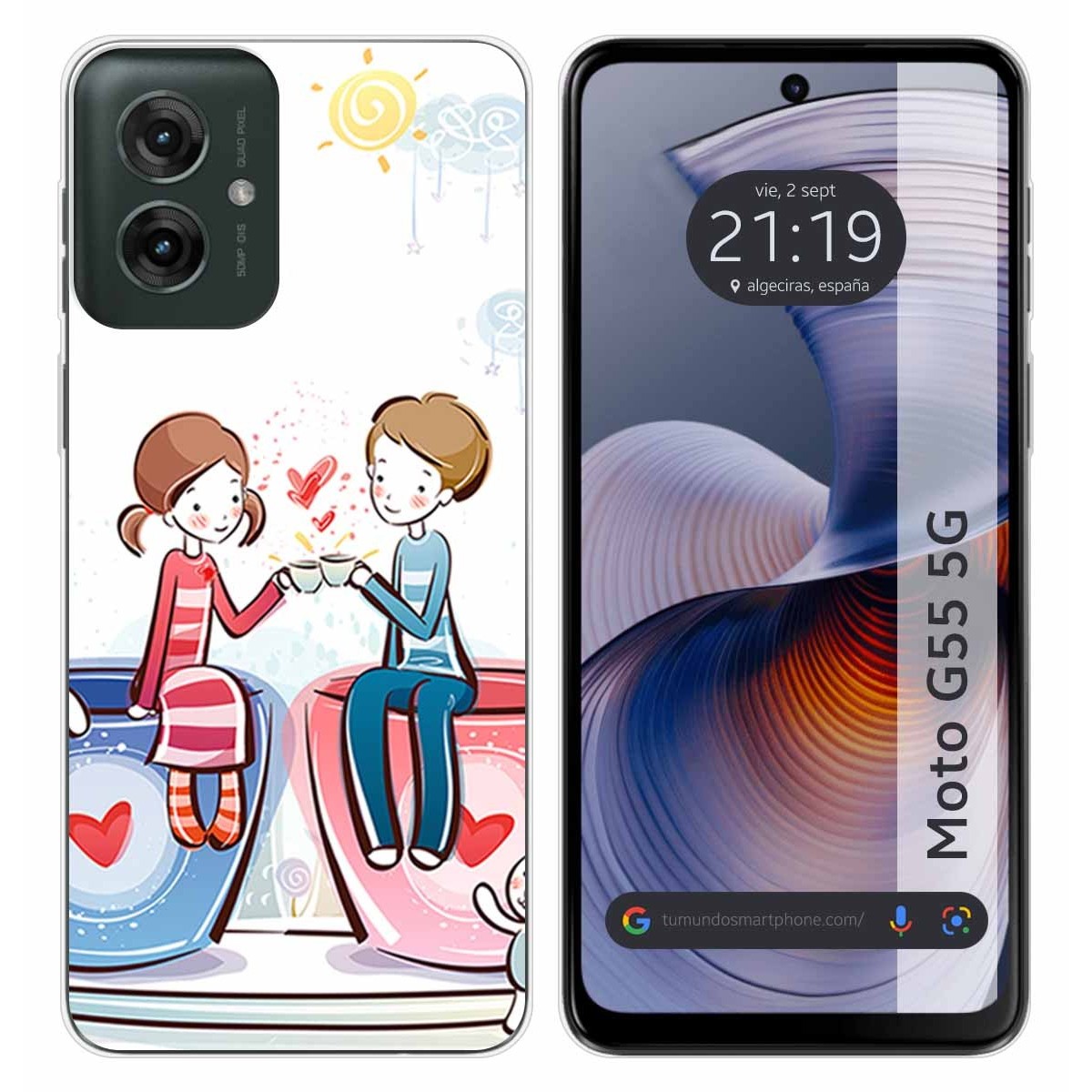 Funda Silicona para Motorola Moto G55 5G diseño Café Dibujos